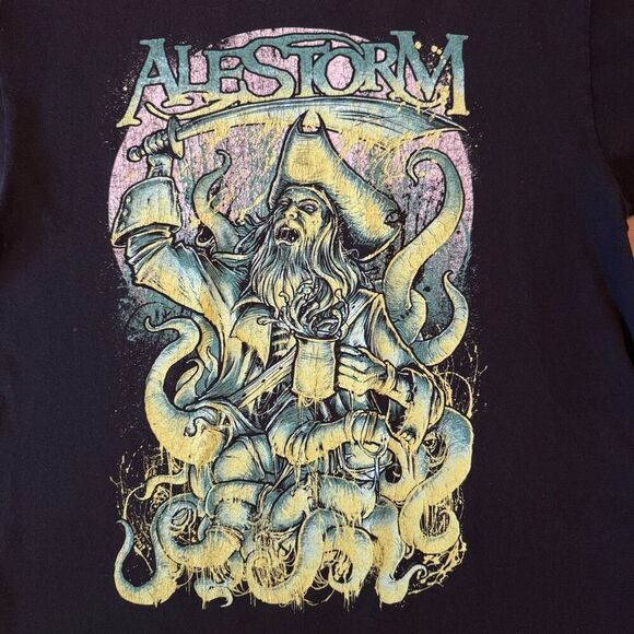 Alestorm Support Music Piracy Tour Concert Tee Black Size XL Folk Metal Rock - Picture 2 of 4